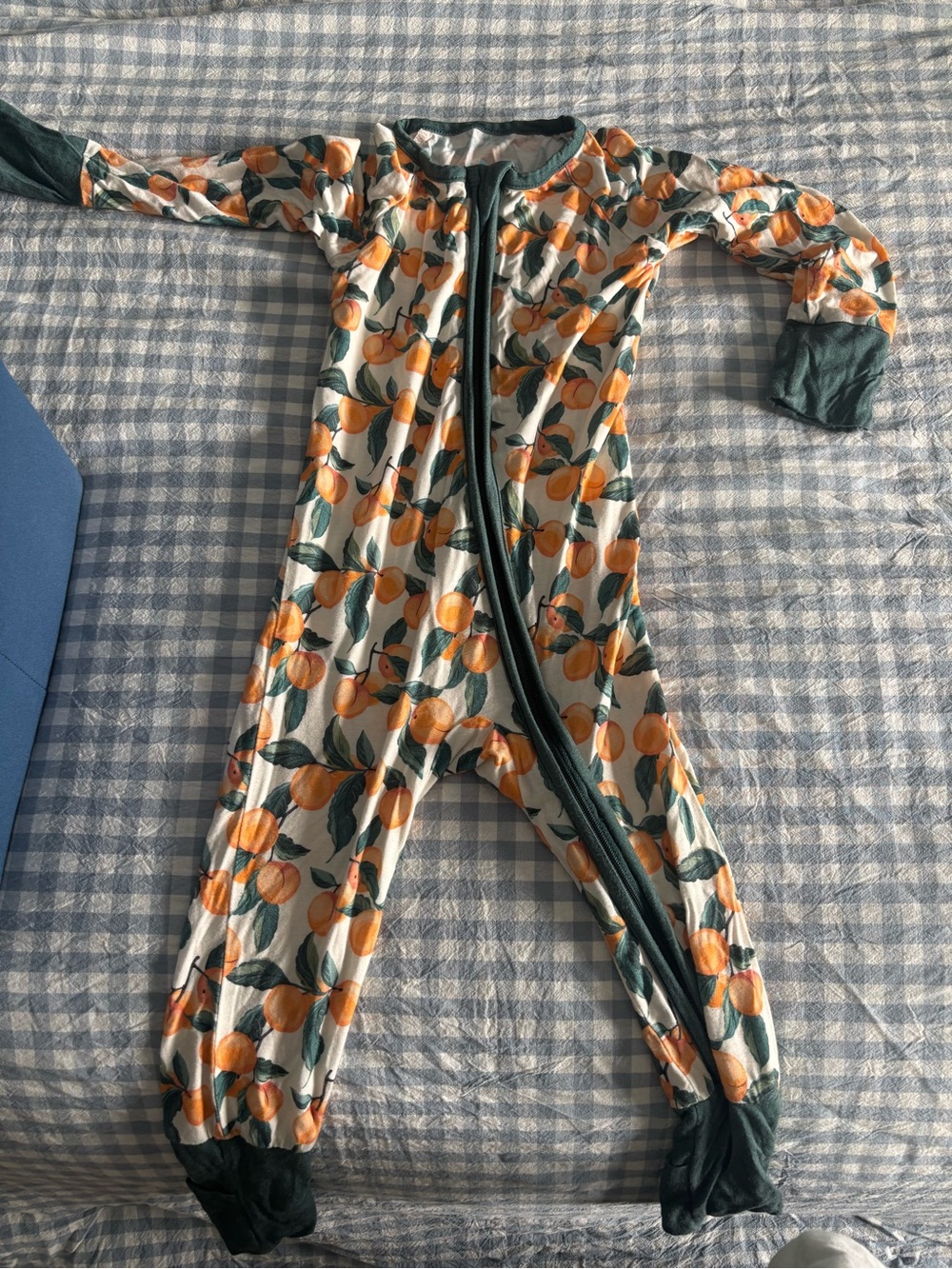 Little one shop bamboo orange zippered footie 12-18 months